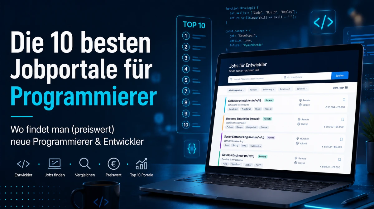 Top 10 der Programmierer Jobportale Vergleich